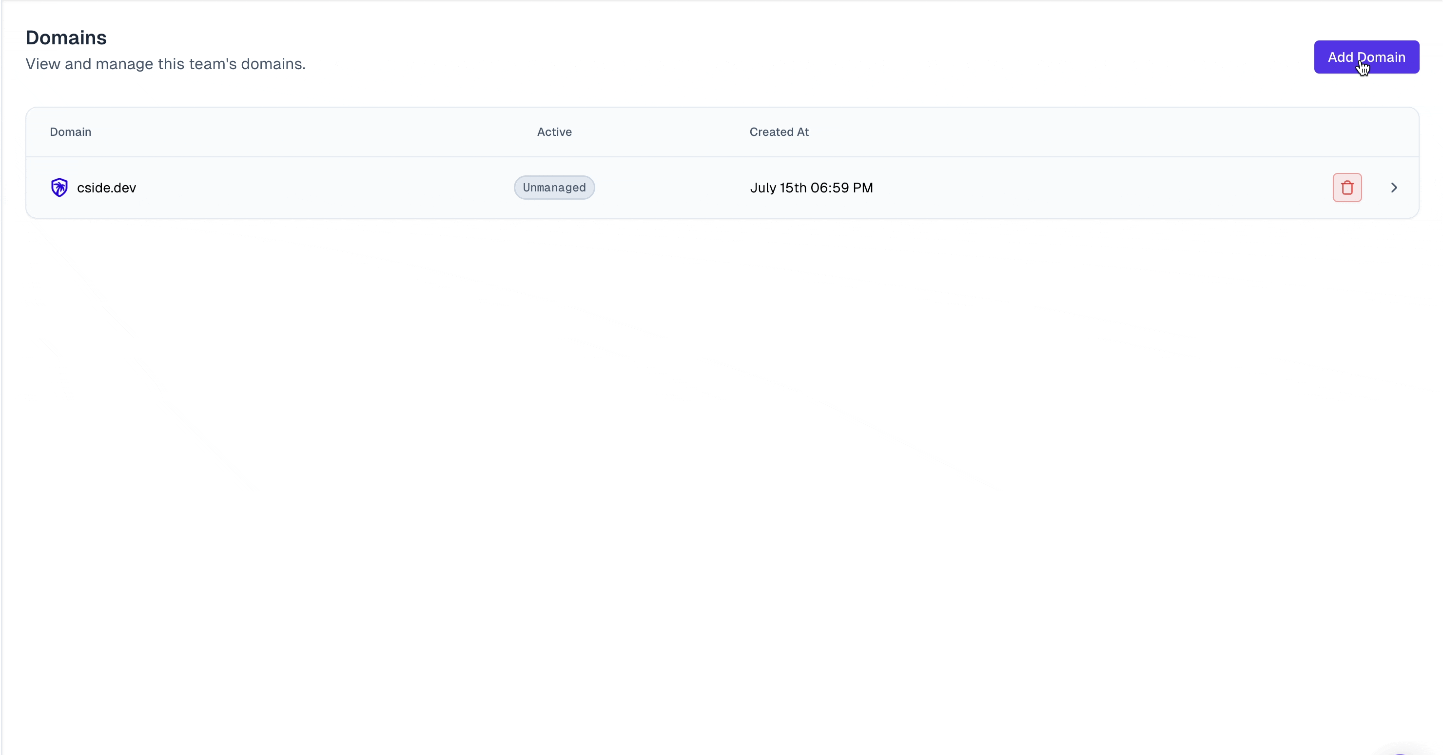 Activate domain on c/side 