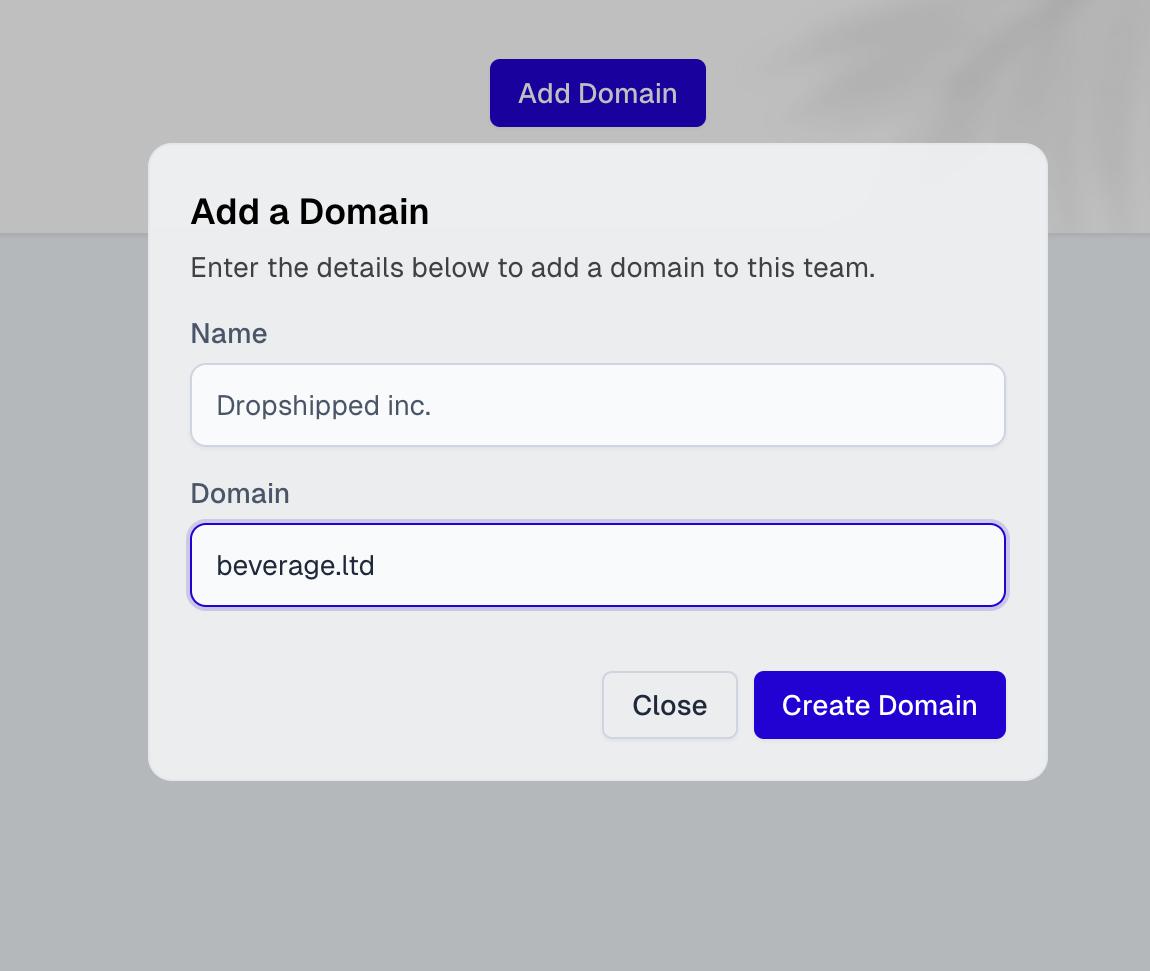 Add Domain Modal